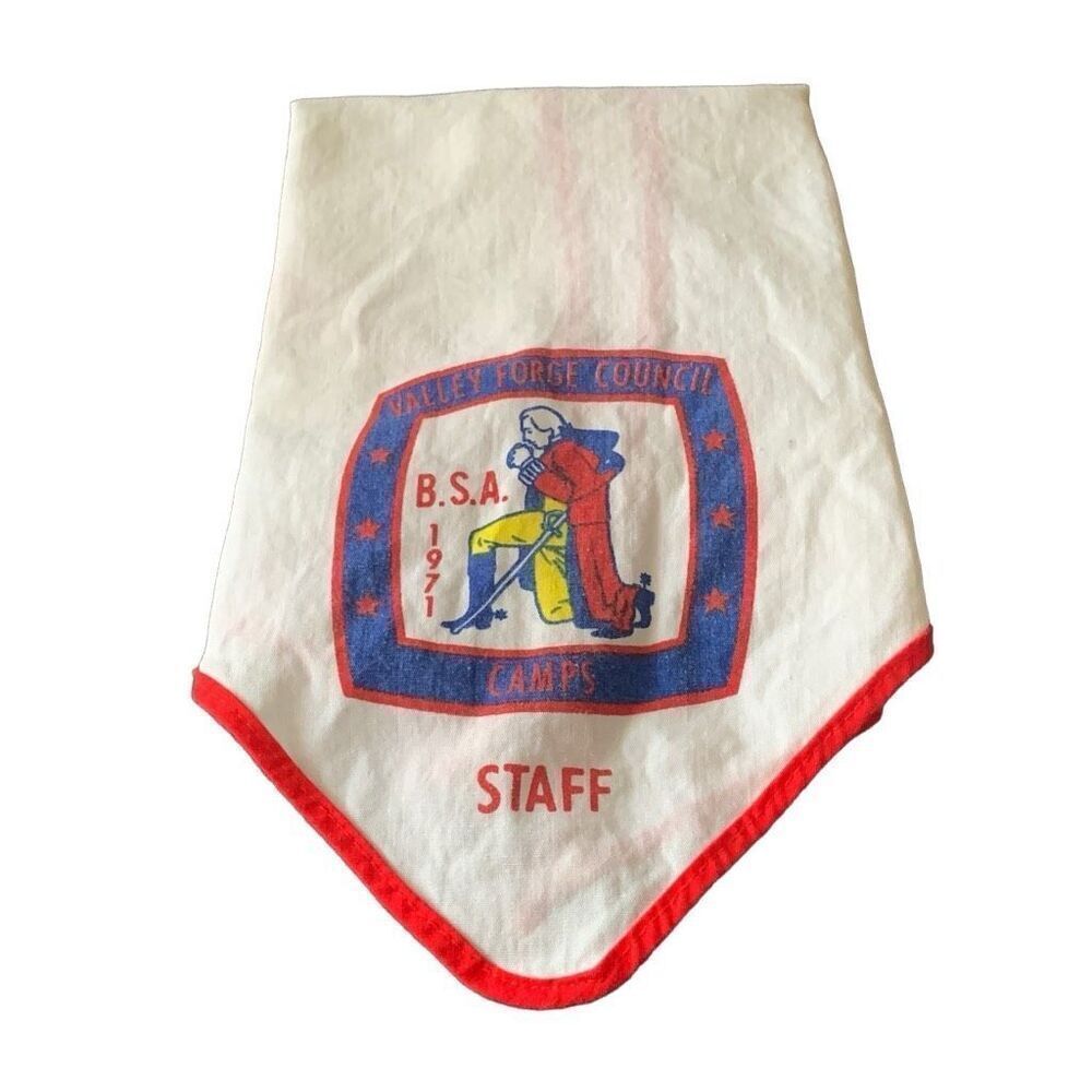 Vintage Boy Scouts Scout 1971 Staff Valley Forge Council Camps Neckerchief